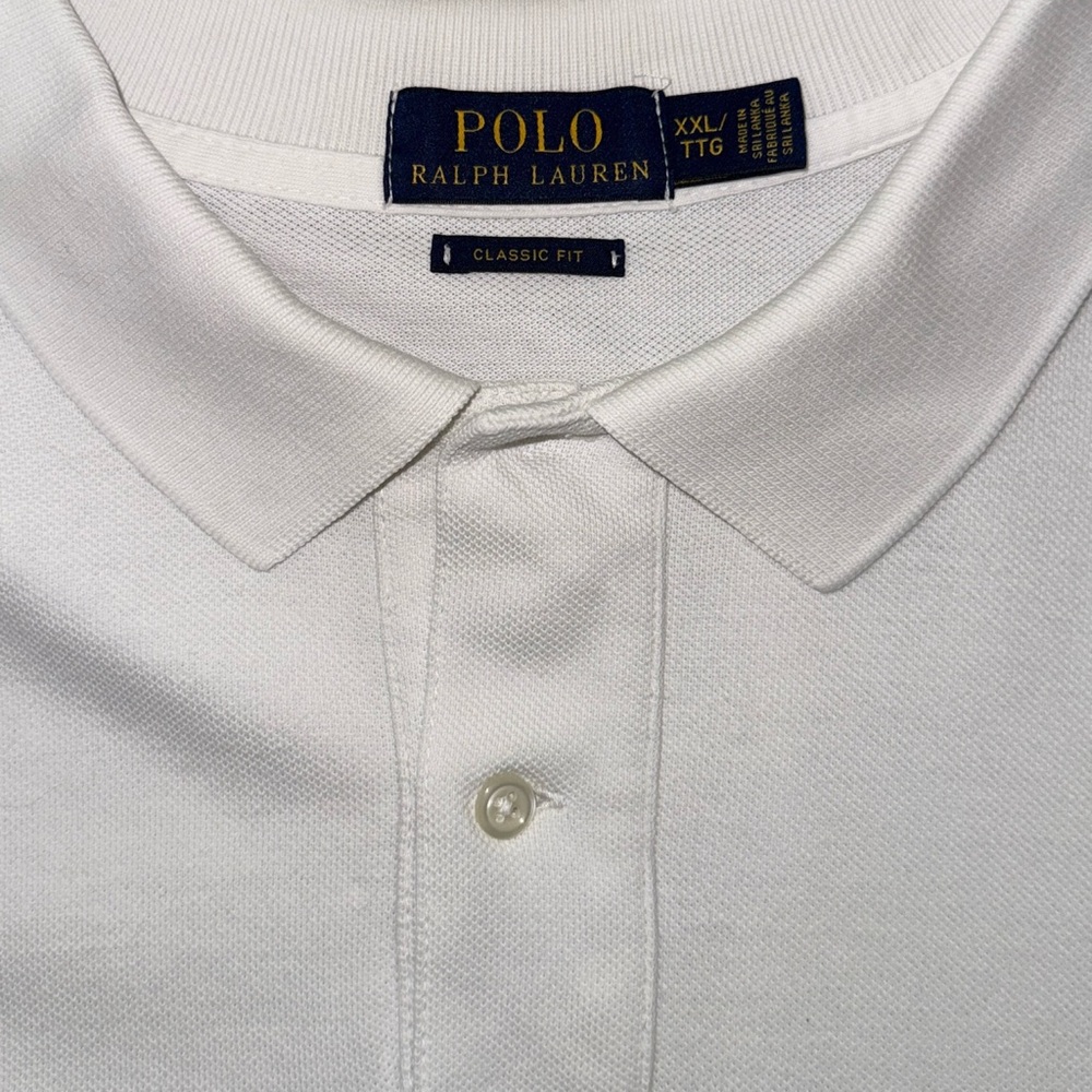 Ralph Lauren Classic Fit White Polo Shirt XXL Pony Logo - Picture 7 of 11